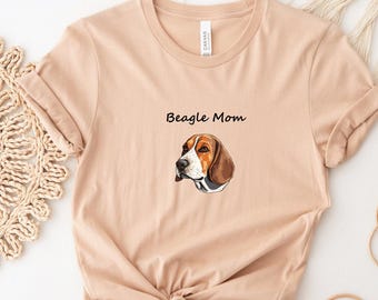 Beagle Dog Mom T-shirt – Beagle Lover Present till henne – Hundmamma T-shirt – Husdjursägare T-shirt – Söt hundälskare T-shirt