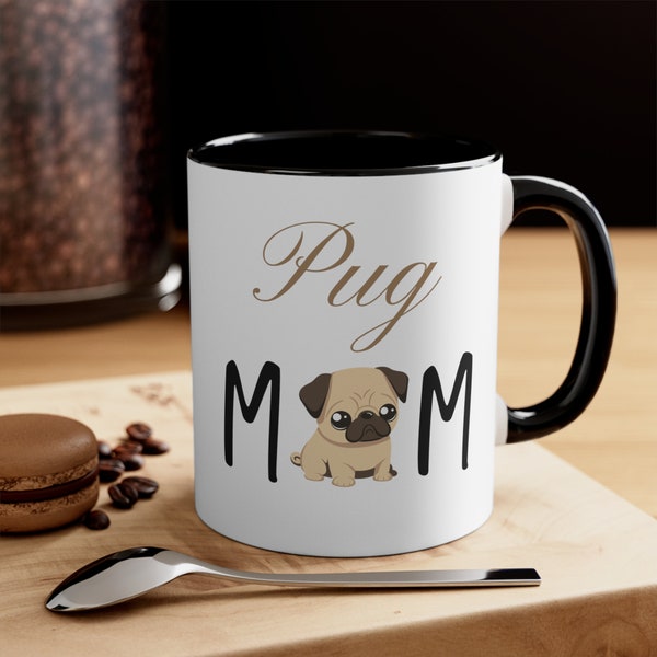 Custom Pug Mom Dog Owner's Multi-Color Coffee Mug Pet Lover Mug Colorful Ceramic Mug Gift For Dog  Playful Pug Mug for Coffee Lover