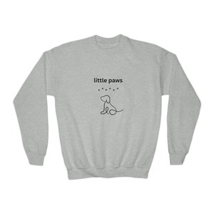 Little Paws Youth Crewneck Sweatshirt – Comfy Dog Lover Pullover for Kids | Cute Pet Sweatshirt
