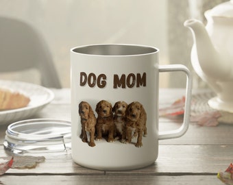 Mini Doodle Dog Mom Insulated Mug, 10oz Stainless Steel