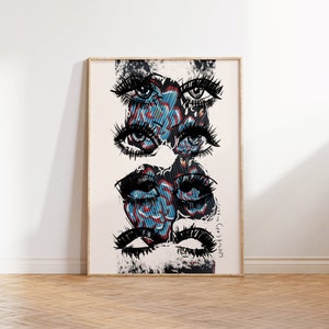 Naked Eyes Matte Poster, Plakaty z okładek albumów, Plakaty z zespołami, Dekoracja pokoju Coquette, Estetyczna sztuka ścienna z mchu, Fajne rzeczy, Plakaty rapowe