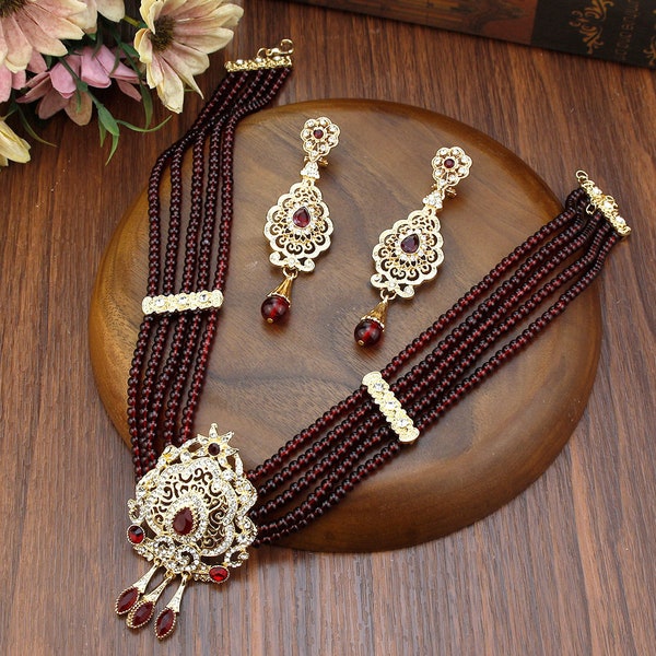 Moroccan Necklace for Women - Elegant Wedding Jewelry Set, Traditional Bridal Accessory, Perfect Gift for Her