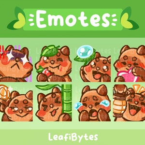 Cute Funny Tanuki Raccoon Dog Emotes | Twitch/Discord | Bundle of 8