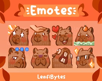 Niedliche Capybara Emotes Bündel | Twitch/ Discord (PNG)