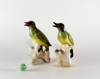 Antique Dresden-like Porcelain Birds on Branches