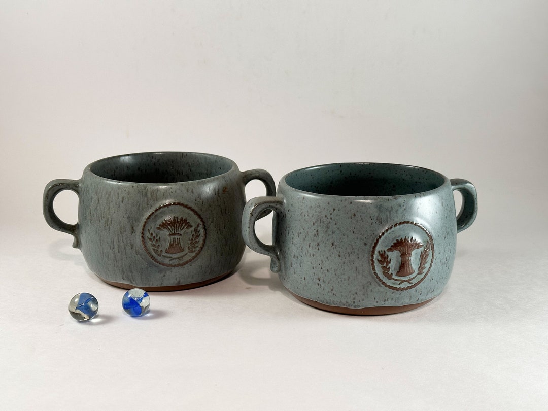 Goss Stoneware Pottery Soup Bowl Sugar Bowl Wheat Design Made Etsy