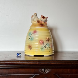 1950s Kitten and Beehive Cookie Jar by American Bisque