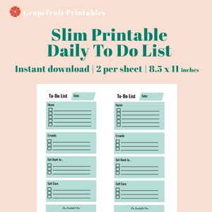 Slim Printable To Do List - Turquoise Sky