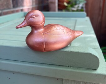 Rose Gold Painted Small Duck Figurine