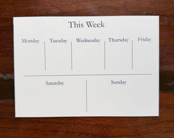 Minimalist Weekly Planner Printable | Neutral Aesthetic Week at a Glance | Monday - Sunday Planner | Instant Download