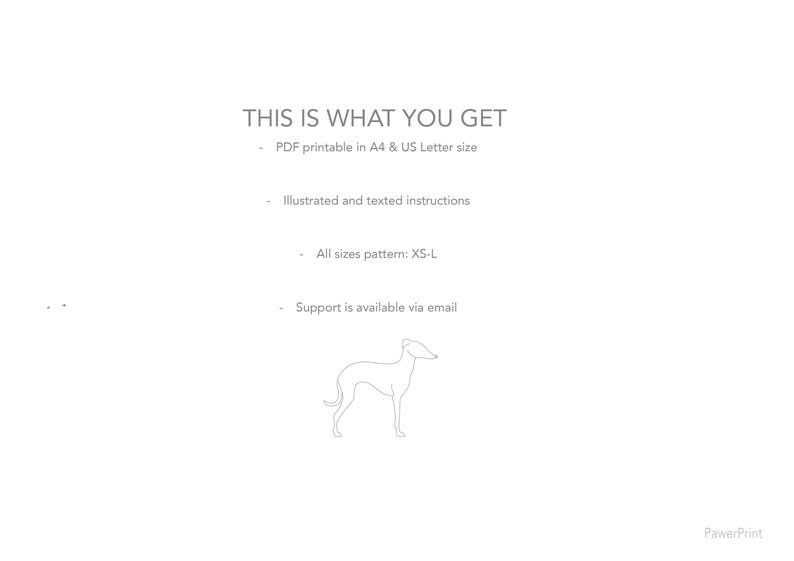 Peut inclure: Cette liste comprend un patron imprimable PDF pour un pull pour chien en tailles XS-L. Le patron est disponible en formats A4 et US Letter. La liste comprend &eacute;galement des instructions illustr&eacute;es et textuelles. Un support est disponible par e-mail.