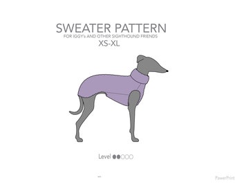 Pile sweater / pullover / tank pattern pdf for Italian greyhound / IGGY