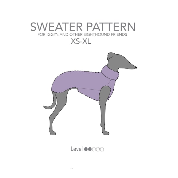 Pile sweater / pullover / tank pattern pdf for Italian greyhound / IGGY