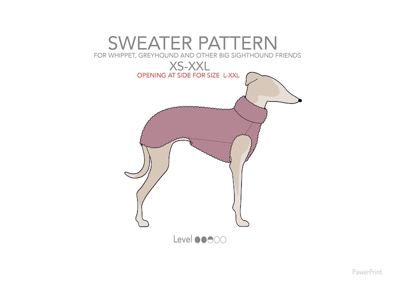 Pile Sweater. Pdf Sewing Pattern for Whippet, Greyhound and Other Big