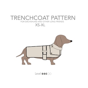 Trenchcoat Schnittmuster pdf für Dackel und andere Hunde