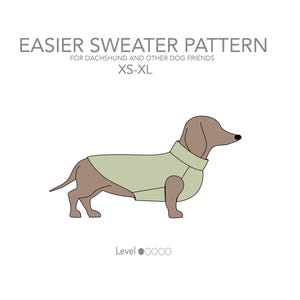 Einfacher Fleece Pullover Schnittmuster pdf für Dackel und andere Hunde