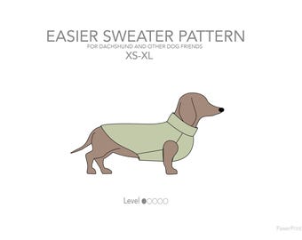 Easier fleece sweater sewing pattern pdf for dachshund and other dogs