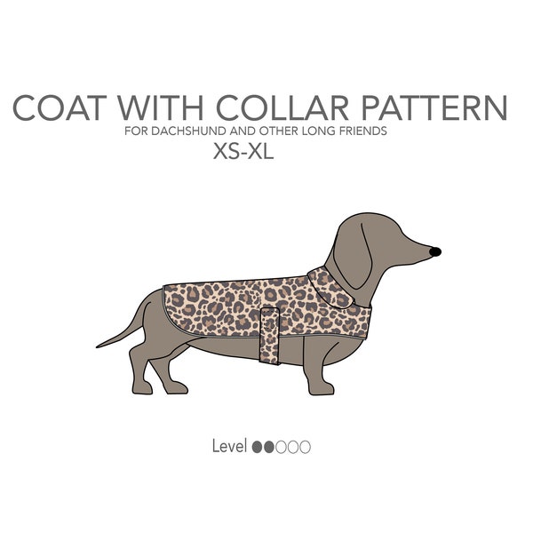 Coat with collar pattern pdf for dachshund and other dogs