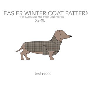 Wintermantel PDF Schnittmuster für Dackel und andere lange Hunde. Mantel Doxie / Dackel. Hunde Winterjacke. Sofortige druckbare Datei.