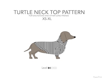 Dachshund Turtleneck Sweater Sewing Pattern – DIY Dog Clothes (PDF Download)
