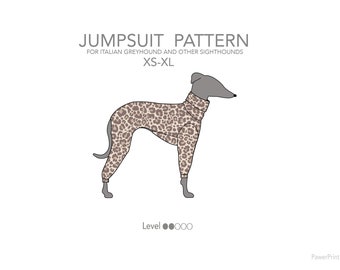 Jumpsuit / Onesie / Pyjama / Overall pattern pdf for Italian greyhound / IGG