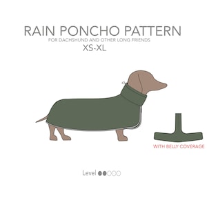 Rain poncho pattern pdf for dachshund and other dogs