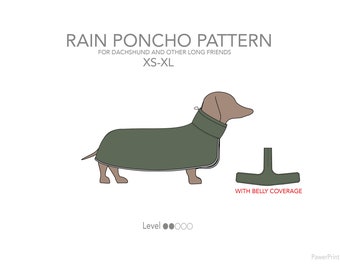 Rain poncho pattern pdf for dachshund and other dogs