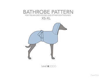 Bathrobe Pattern pdf for Italian greyhound / IGGY
