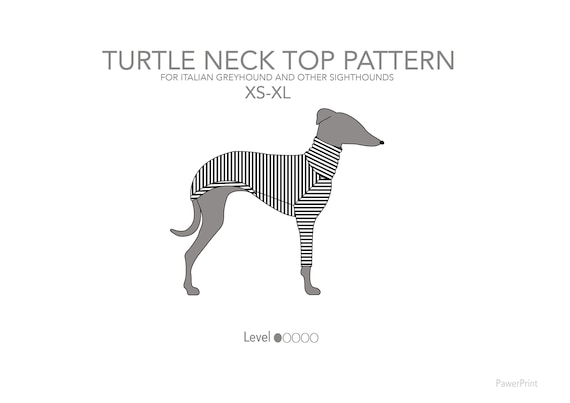 Turtle neck / top with collar. Pattern pdf for Italian greyhound / IGGY