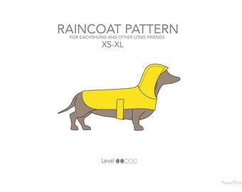 Raincoat pattern pdf for dachshund and other dogs