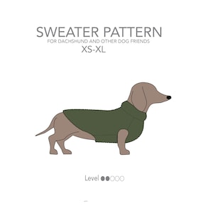 Florpullover Schnittmuster pdf für Dackel und auch andere Hunde