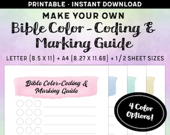 Make Your Own Bible Color-Coding and Marking Guide Custom Bible Highlighting and Marking System Make Your Own Bible Highlighting Color Code