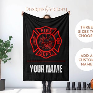 Fire Academy Graduation Gift, Gift for New Firefighter, Personalized Firefighter Blanket, Firefighter Gift for Him, Firefighter Gift for Her