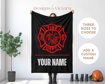 Regalo de graduación de la Academia de Bomberos, regalo para nuevos bomberos, manta de bombero personalizada, regalo de bombero para él, regalo de bombero para ella
