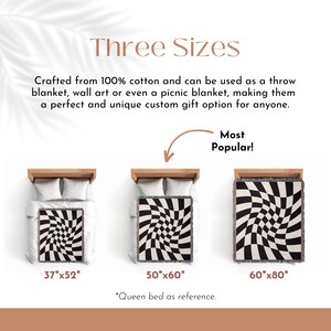 Checkered Blanket, Woven Throw Black and White Checker Board Pattern ...