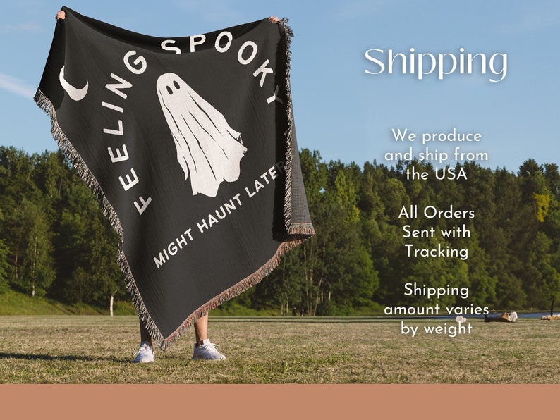 Halloween Blanket, Witchy Decor, Witch Blanket, Goth Decor, Creepy Decor, Witch Decor, Black and White Woven Throw, Spooky Halloween Decor image 6