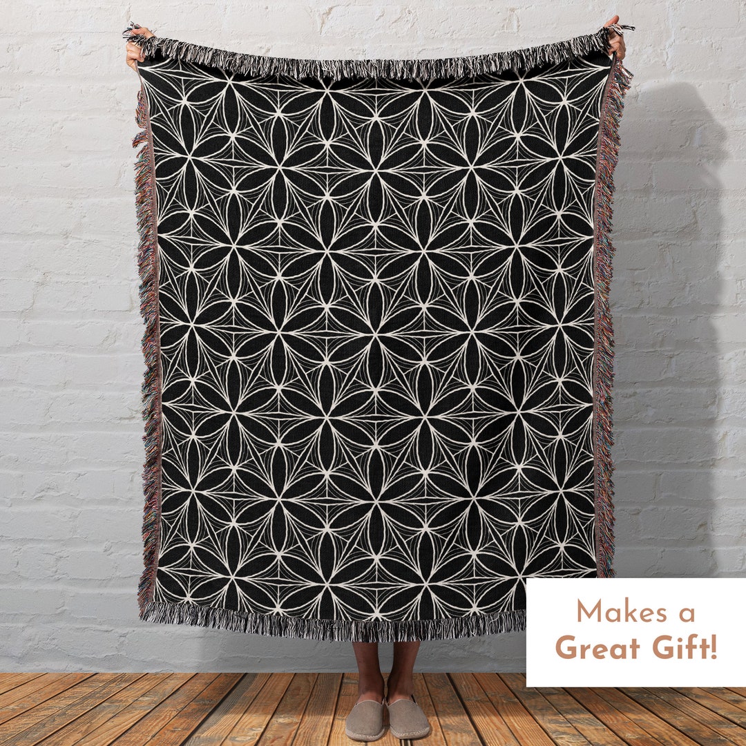 Picture of Flower of Life Woven Blankets, Sacred Geometry Throw Blanket, Picnic ...