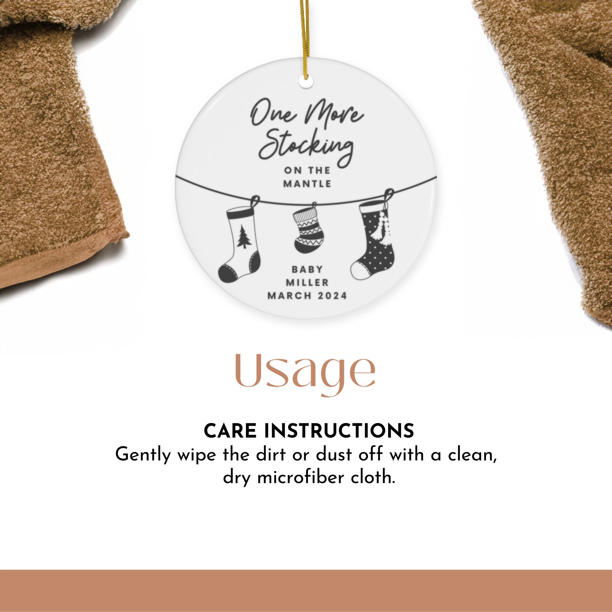 Expecting Ornament, Family Christmas Ornament, Pregnant Christmas