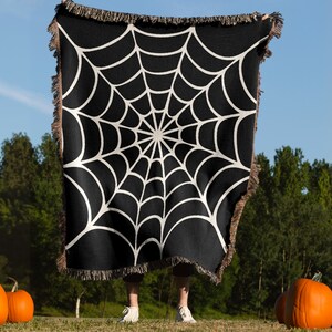 Spiderweb Blanket, Spider Web Decor, Wicca, Goth, Gothic, Hippy, Halloween, Gothic homeware, Alternative decor, Halloween Blanket,