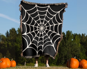 Spiderweb Blanket, Spider Web Decor, Wicca, Goth, Gothic, Hippy, Halloween, Gothic homeware, Alternative decor, Halloween Blanket,