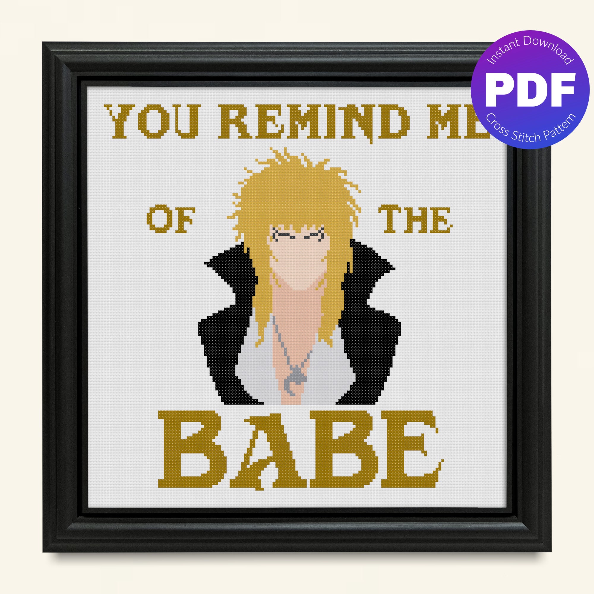 Cross Stitch Pattern - Babe Quote, Goblin - PDF Instant Download