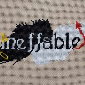 Ineffable Lettering Angel and Demon Inspired Cross Stitch Pattern - Angel, Demon, Wings ...
