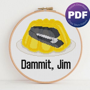 Funny Cross Stitch Pattern - Jell-O Stapler - PDF Instant Download