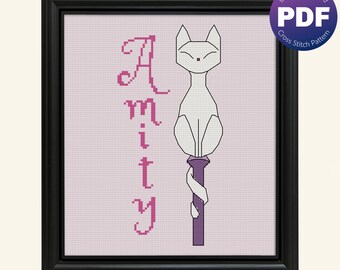 Cat Staff Cross Stitch Pattern - Magic Staff - PDF Instant Download