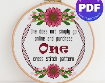Funny Quote Cross Stitch Pattern - PDF Instant Download