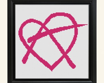 Anarchy Cross Stitch Pattern - Anarchy Heart Symbol - PDF Instant
