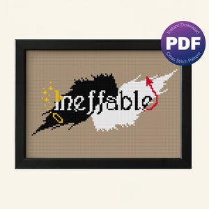 Angel and Demon Inspired Cross Stitch Pattern - Angel, Demon, Wings - PDF Instant Download