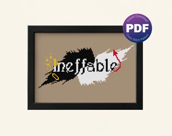 Angel and Demon Inspired Cross Stitch Pattern - Angel, Demon, Wings - PDF Instant Download