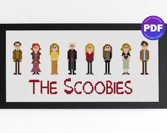 Buffy the Vampire Slayer Inspired Cross Stitch Pattern - The Scoobies after High School - PDF Instant Download