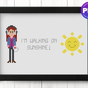 Supernatural Inspired Cross Stitch Pattern - Charlie Walking on Sunshine - PDF Instant Download